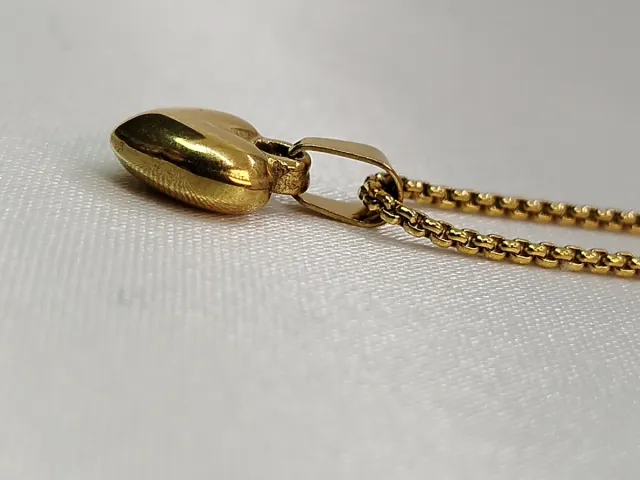 Collar Corazón Acero Inoxidable Dorado