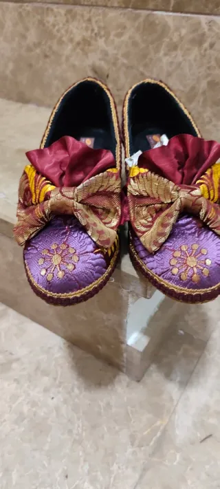 Traje de Fallera rojo terracota y dorado