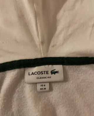 Chaqueta Sudadera Lacoste Zip Blanca