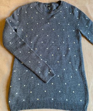 Jersey Mango estrellas 25% lana gris