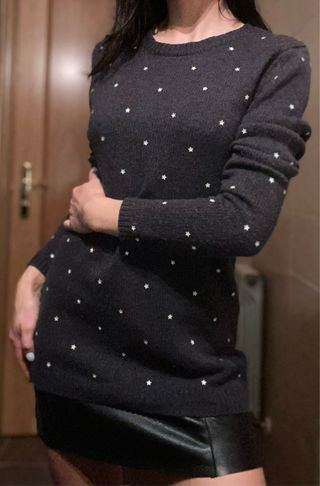 Jersey Mango estrellas 25% lana gris