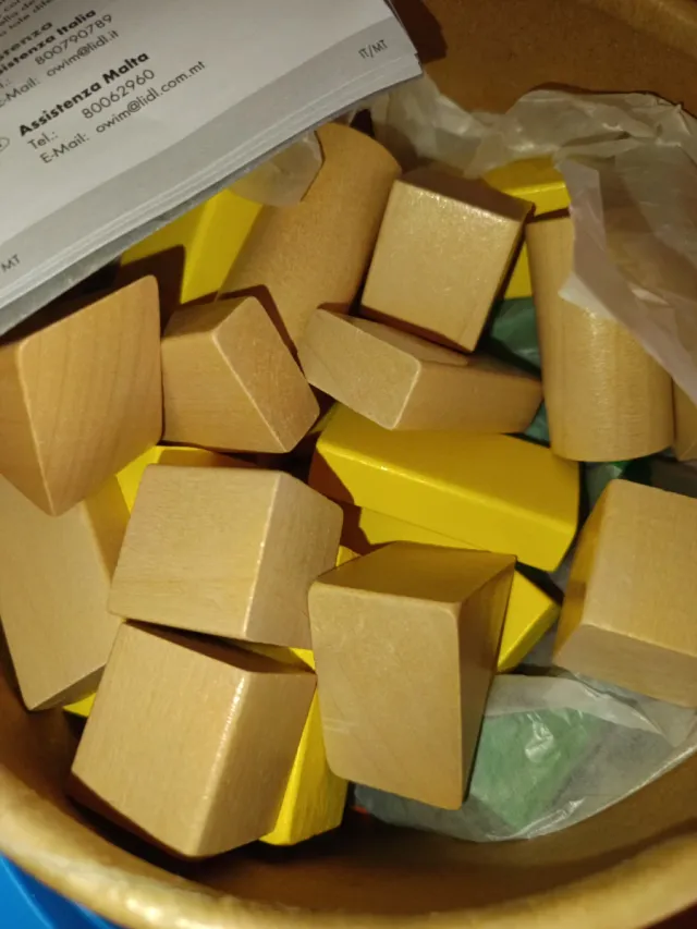 Bote 80 Piezas Bloques Construcción Madera