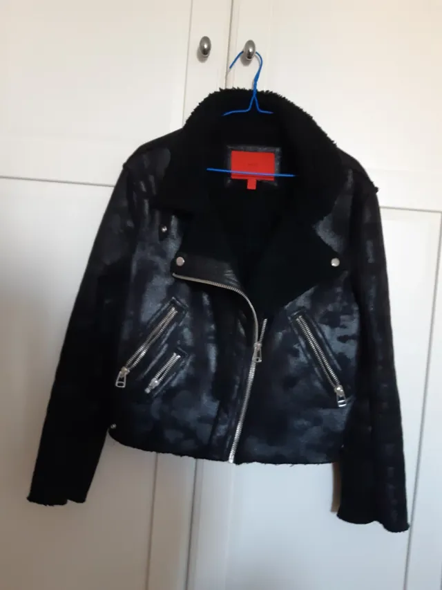 Chaqueta biker piel y borreguito