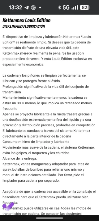 Kit Limpieza Cadena Moto KETTENMAX