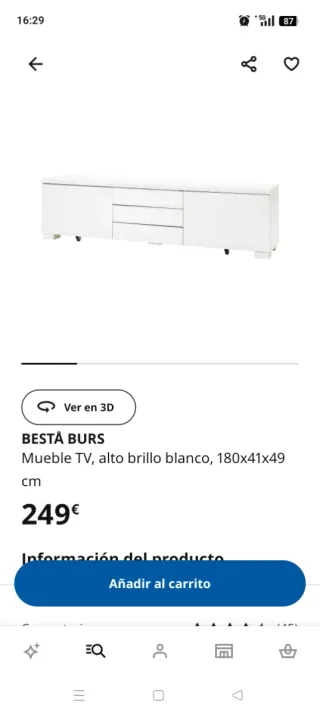 Mueble TV y mesa de centro blancos