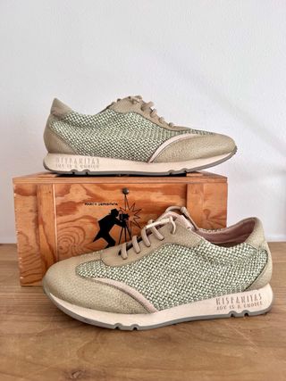 Tenis Hispanitas Beige y Verde