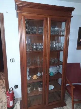 Vitrina de madera y cristal