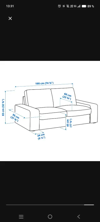 Sofá Kivik Ikea Beige Tela