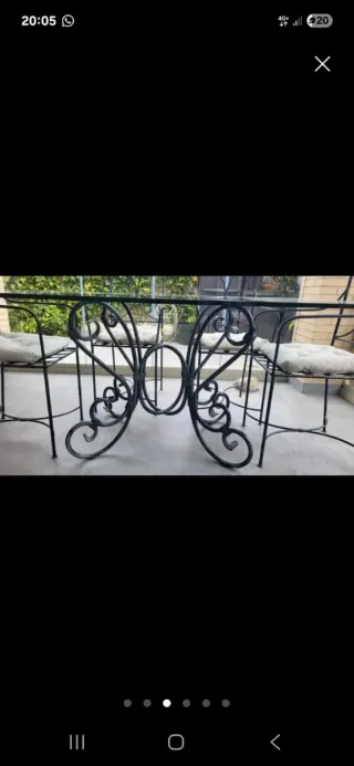 Comedor hierro forjado y 6 sillas