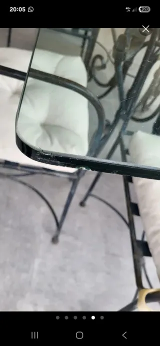 Comedor hierro forjado y 6 sillas