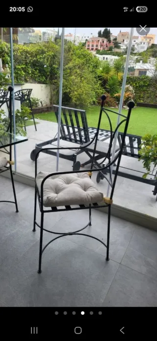 Comedor hierro forjado y 6 sillas