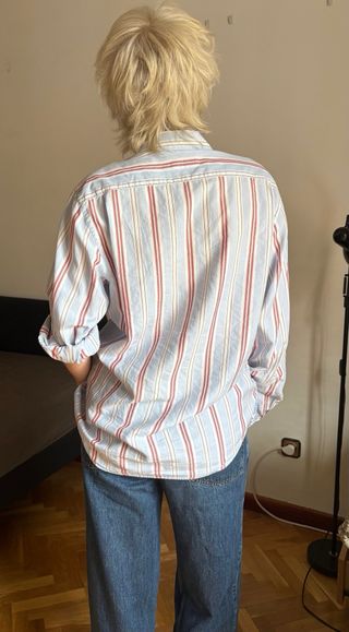 Camisa Rayas Massimo Dutti Azul/Rojo