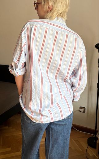 Camisa Rayas Massimo Dutti Azul/Rojo