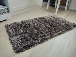 Alfombra Shaggy Marrón y Gris