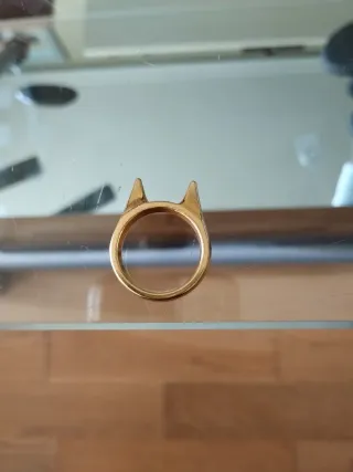 Anillo acero inoxidable diseño orejas gato