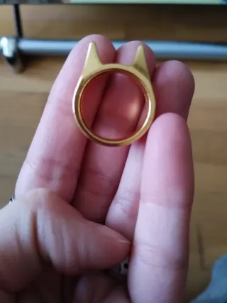 Anillo acero inoxidable diseño orejas gato