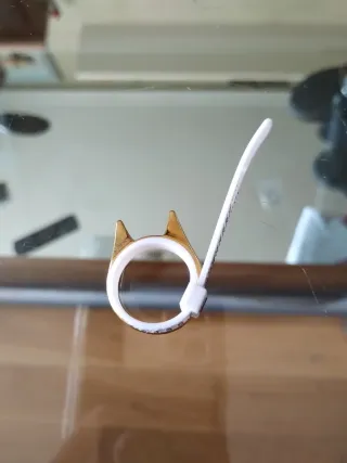 Anillo acero inoxidable diseño orejas gato