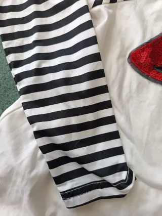 T-shirt maniche lunghe con paillettes labbra