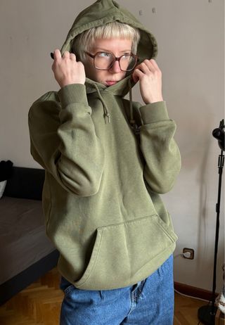 Adidas Sudadera Verde con Capucha