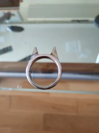 Anillo acero inoxidable con forma de gato