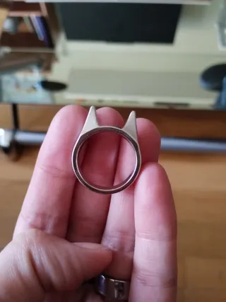 Anillo acero inoxidable con forma de gato