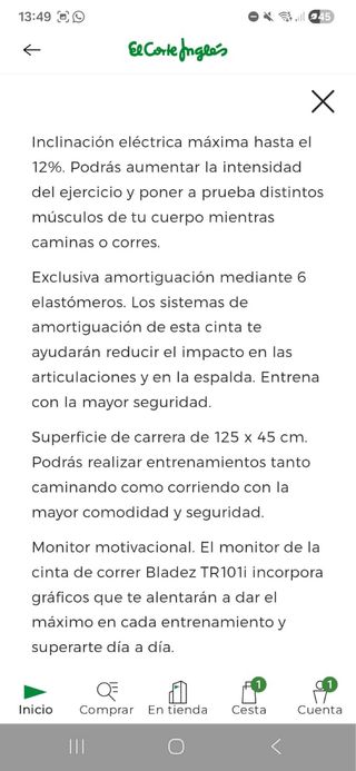 Cinta de Correr Bladez