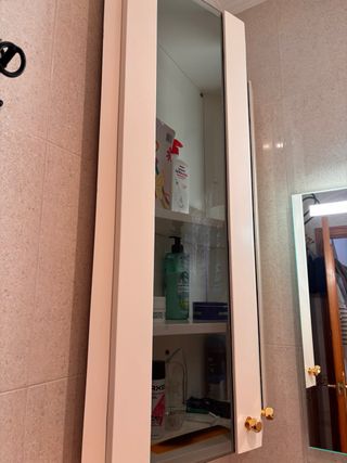 Armario de baño cristal y madera