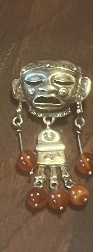 Orecchini vintage artigianali argento e ambra