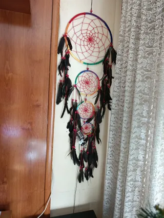 Atrapasueños Arcoíris con Plumas Negras