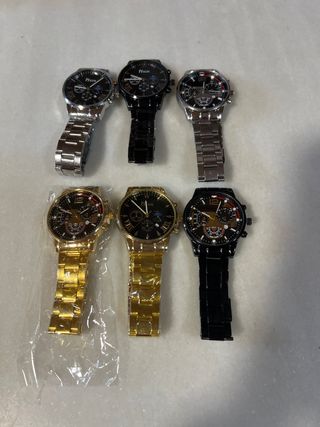 Lote 6 Relojes (Negro, Dorado, Plateado)