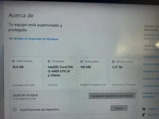 Ordenador PC i5 16GB RAM HD Graphics 530 (128 MB)