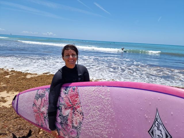 Tabla de surf Longboard rosa