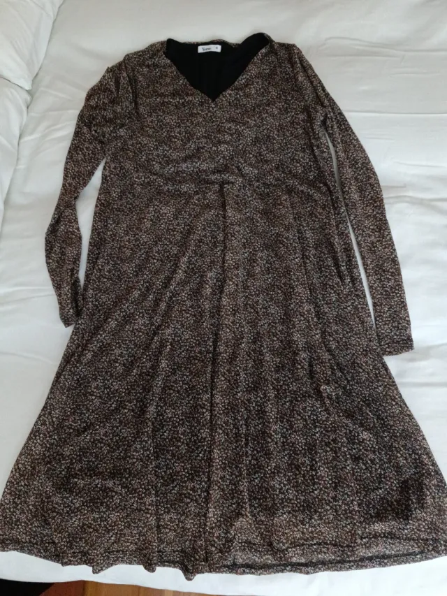 Vestido Yerse estampado manga larga