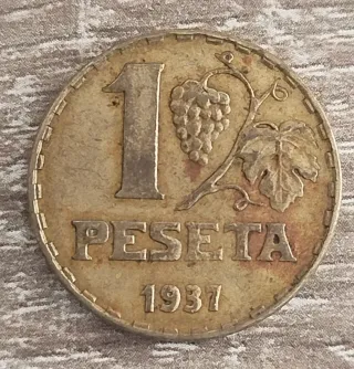 Moneda 1 Peseta 1937 República Española