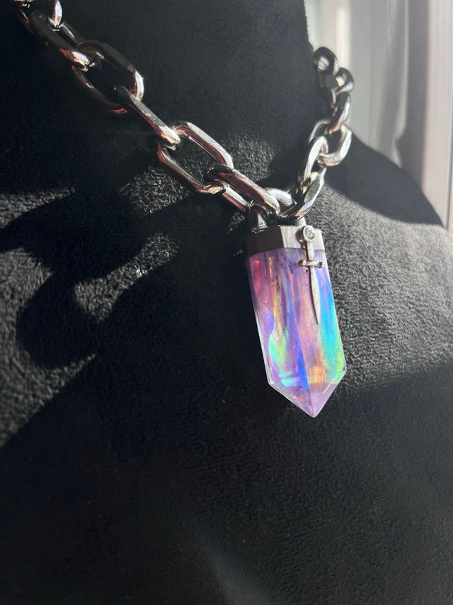 Collar cadena gruesa con colgante resina