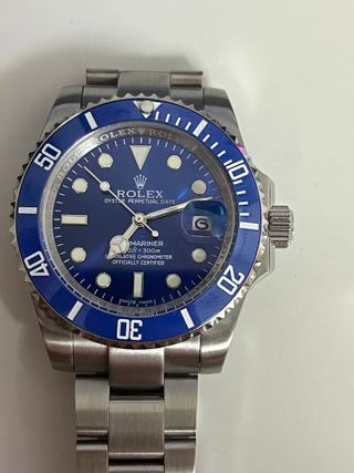 Reloj Rolex Submariner Azul y Plateado