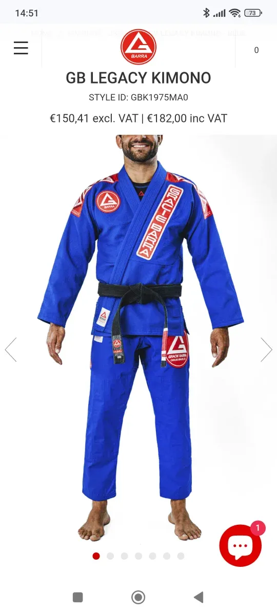 Kimono BJJ Gracie Barra Legacy azul, Talla A2L