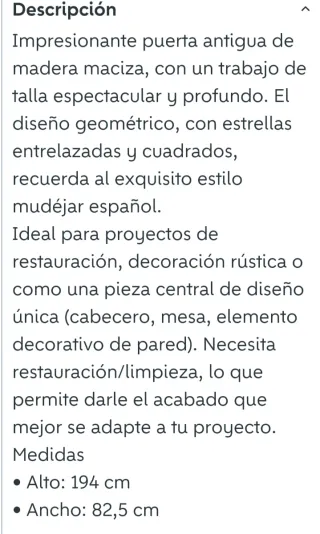 Puerta Mudéjar Doble Cara Madera