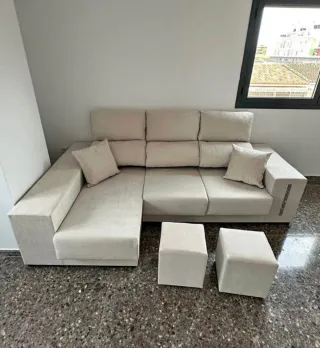 Sofá modular gris tela