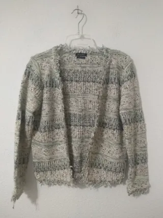 Cárdigan Massimo Dutti Beige/Gris