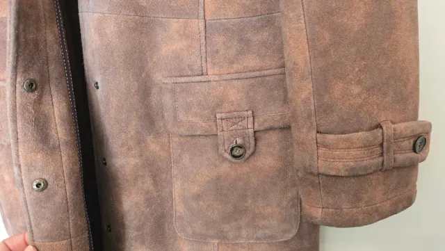 Abrigo piel efecto desgastado