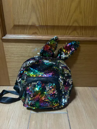 Mochila lentejuelas orejas conejo