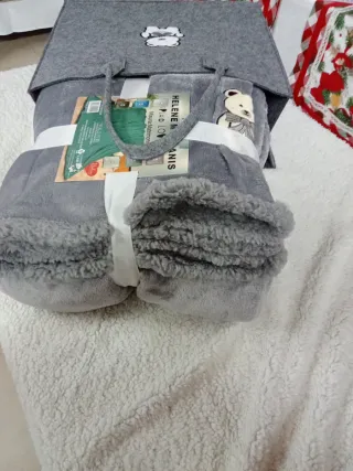 Borsa in feltro + plaid matrimoniale grigio