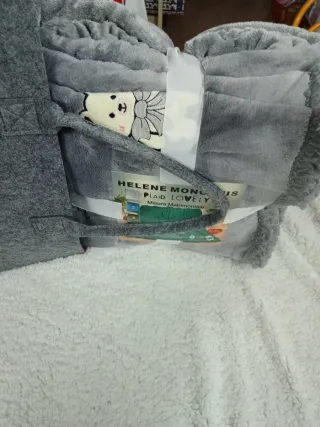 Borsa in feltro + plaid matrimoniale grigio