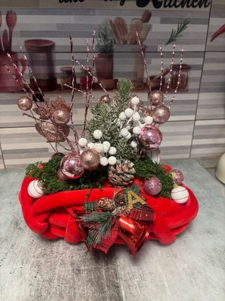 Centrotavola Natalizio Rosso e Oro