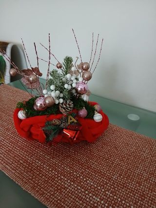 Centrotavola Natalizio Rosso e Oro