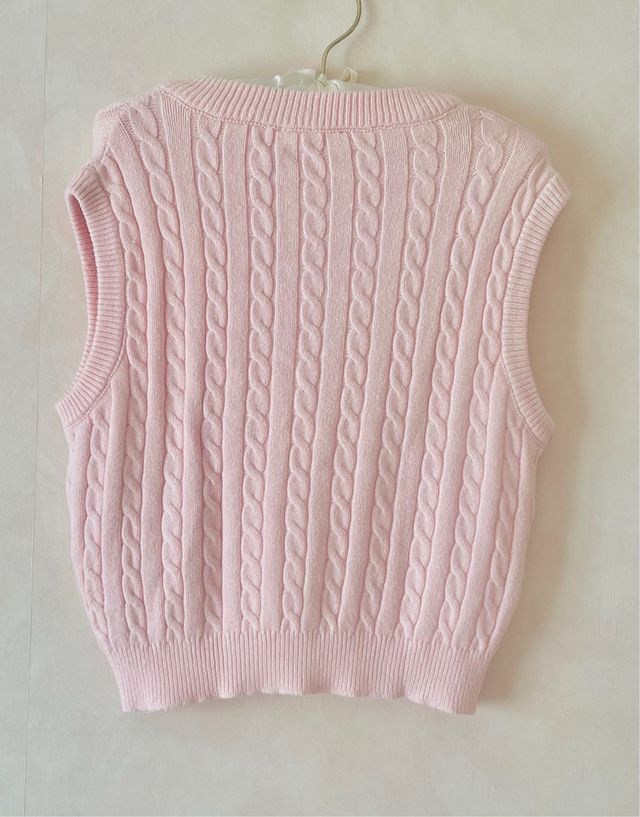 Chaleco de punto rosa subdued