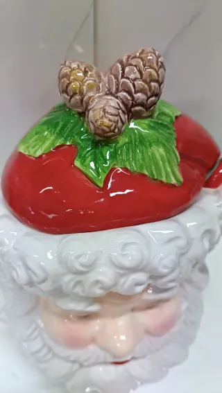 Babbo Natale Contenitore Biscotti Ceramica