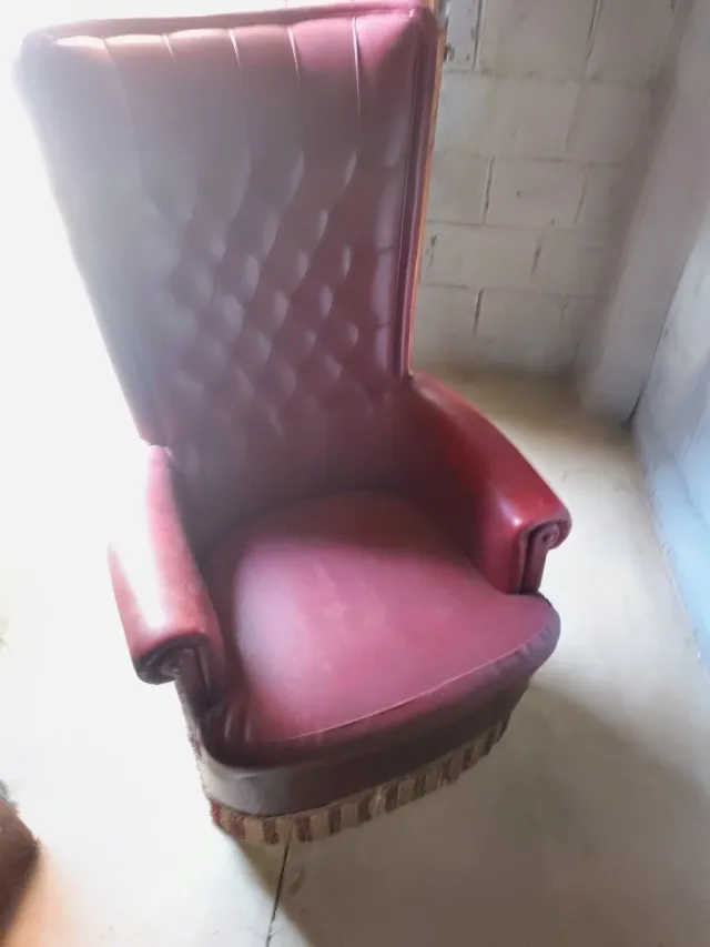 Sillón orejero respaldo alto vintage  años 50