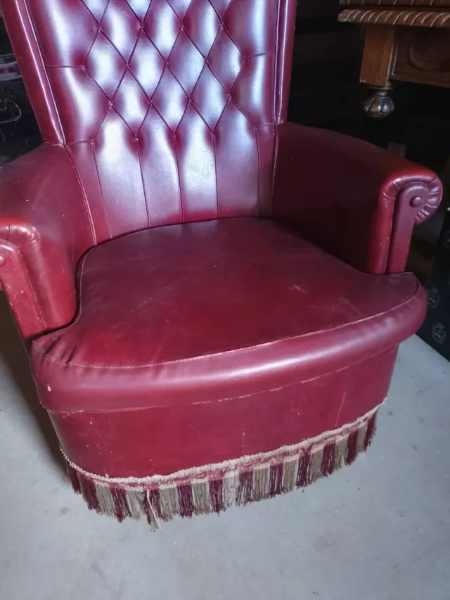 Sillón orejero respaldo alto vintage  años 50